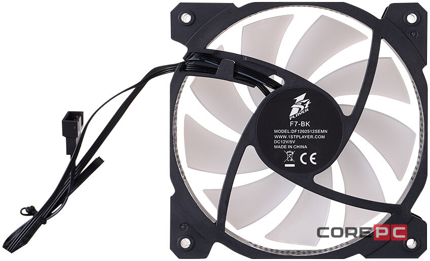Вентилятор для корпуса 1STPLAYER F7 ARGB Black (F7-BK)