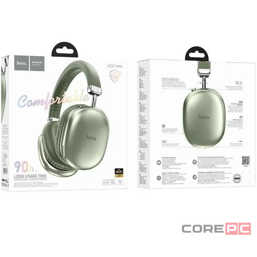Стереонаушники Bluetooth полноразмерные Hoco W35 Max V5.3/45ч зеленые