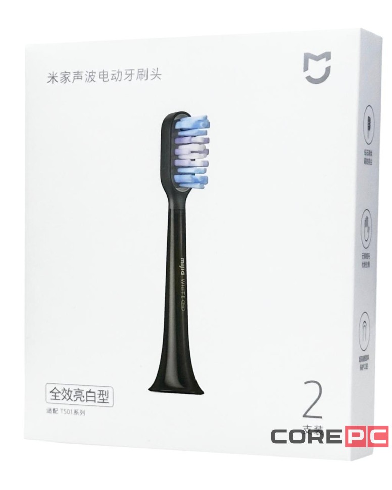 Сменные насадки для зубной щетки Xiaomi MiJia Sonic Electric Toothbrush T501 (2шт) черные