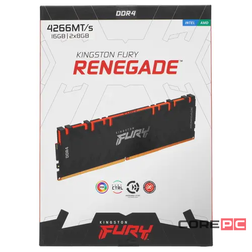 Оперативная память 16 Gb 4266 MHz Kingston FURY Renegade Black RGB (KF442C19RBAK2/16)