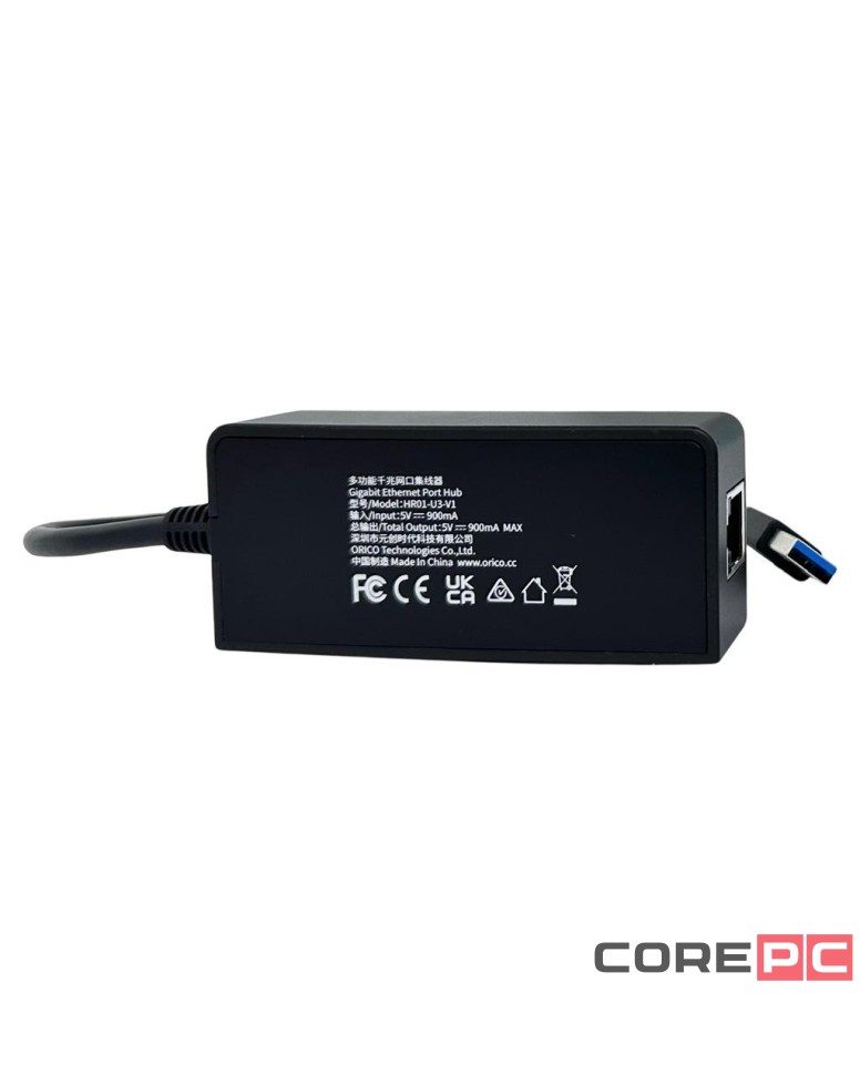 USB-хаб Orico HR01 3xUSB3.0/RJ45 черный