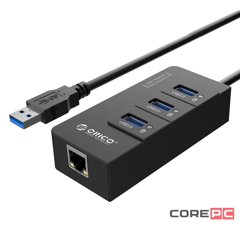 USB-хаб Orico HR01 3xUSB3.0/RJ45 черный