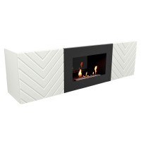 Тумба с биокамином Firelight BFP/P-1400V белая+набор керамических дров ель