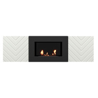 Тумба с биокамином Firelight BFP/P-1400V белая+набор керамических дров ель