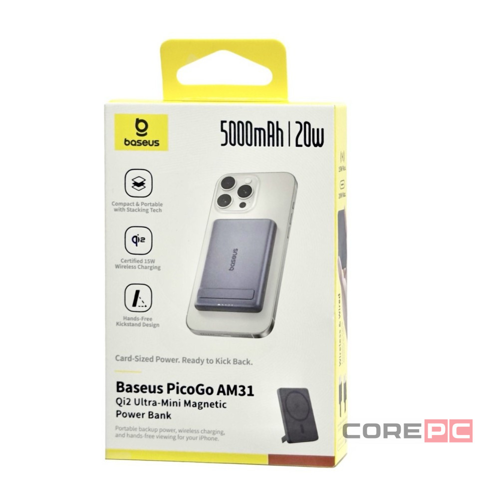 Powerbank с беспроводной зарядкой Baseus PicoGo AM31 5000mAh 20W (P10081907123-00) Cosmic Black