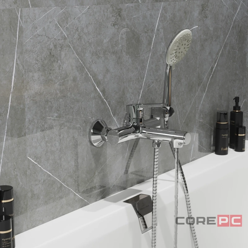 Смеситель для ванны MIXLINE МЛ22-01, рычажное управление, цвет хром