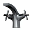 Смеситель для раковины MIXLINE МЛ38-04/ML38-04, вентильное управление, цвет графит
