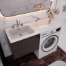 Раковина накладная над стиральной машиной MIXLINE БИЛЛ-120 00-00010904, литьевой мрамор, прямоугольная, белый
