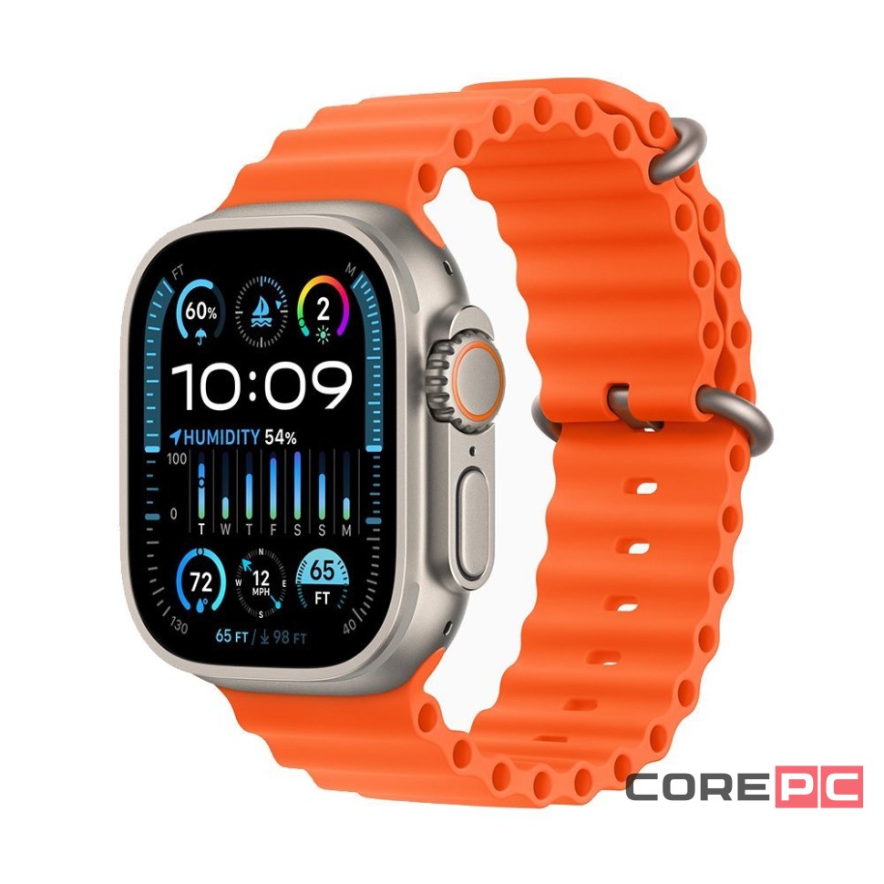 Apple Watch Ultra 2 49 mm Titanium Case Orange Ocean Band (One Size)