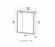 Зеркальный шкаф MIXLINE ВИКТОРИЯ 700х800 (ШВ) 2 ств,ПРАВЫЙ, сенсорный выкл, светодиодная подсветка