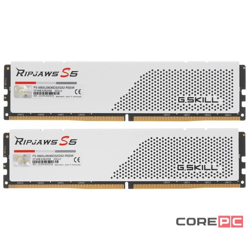 Оперативная память 64 Gb 5600 MHz G.Skill RIPJAWS S5 White (F5-5600J3636D32GX2-RS5W)