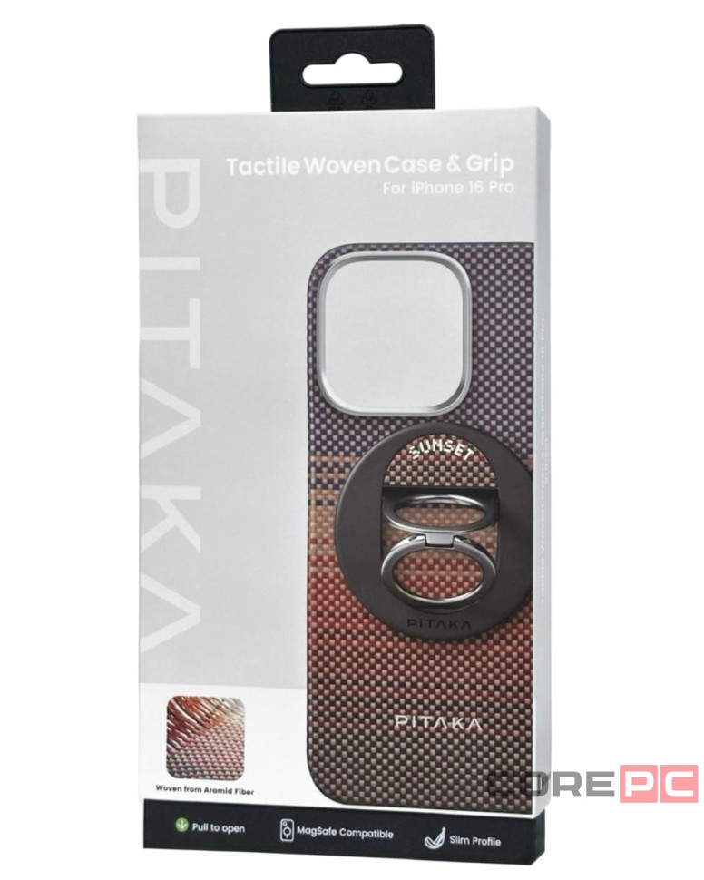 Накладка для i-Phone 16 Pro 6.3" Pitaka Tactile Woven Case&Grip 3 (Sunset)