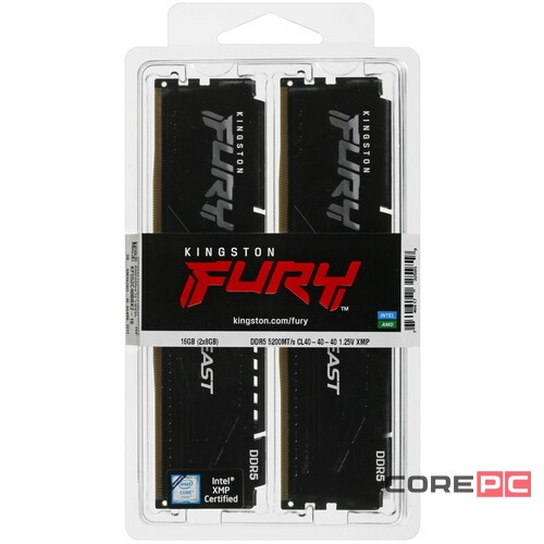 Оперативная память 16 Gb 5200 MHz Kingston FURY Beast Black (KF552C40BBK2-16)