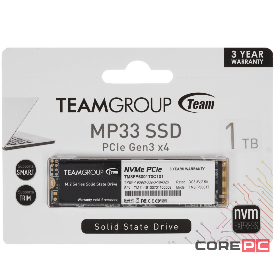Твердотельный накопитель Team Group 1000 Gb MP33 TM8FP6001T0C101