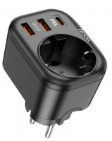 Сетевой фильтр HOCO NS3 1 розетка + 3 USB 16A черный