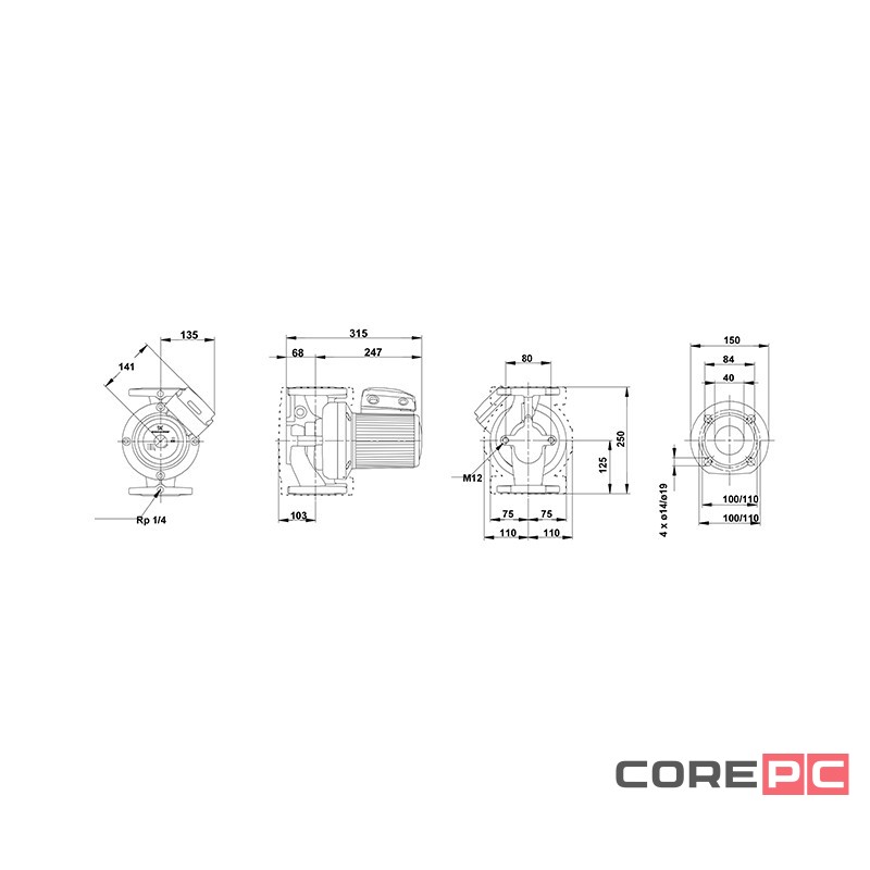 Насос циркуляционный Grundfos UPS 40-60/2 F (1х220)