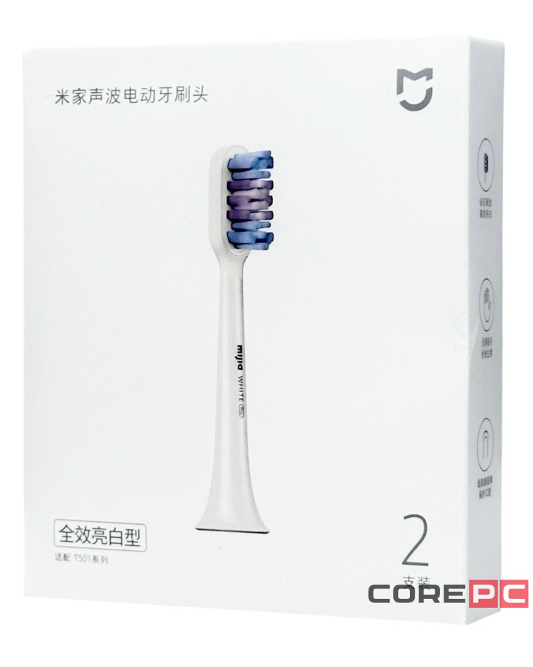 Сменные насадки для зубной щетки Xiaomi MiJia Sonic Electric Toothbrush T501 (2шт) серебристые