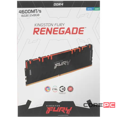 Оперативная память 16 Gb 4600 MHz Kingston FURY Renegade RGB XMP Black (KF446C19RBAK2/16)