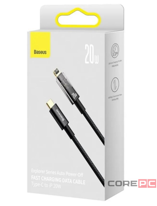 Кабель-зарядка Type-C на Lightning Baseus Explorer 20W 1м (CATS000001) черный