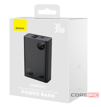 Внешний аккумулятор Baseus Adaman2 Digital Display Fast Charge 20000mAh 30W (черный) (PPADM2-20)