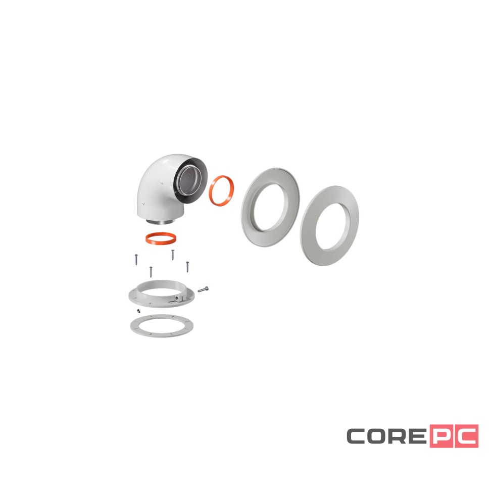 Отвод коаксиальный 60/100 (в компл. фланец)