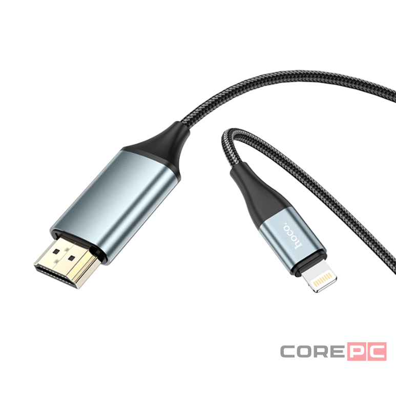 Кабель-переходник Lightning на HDMI Hoco UA15 2м серый