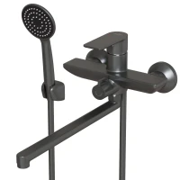 Смеситель для ванны и раковины MIXLINE МЛ33-02Г, рычажное управление, цвет графит