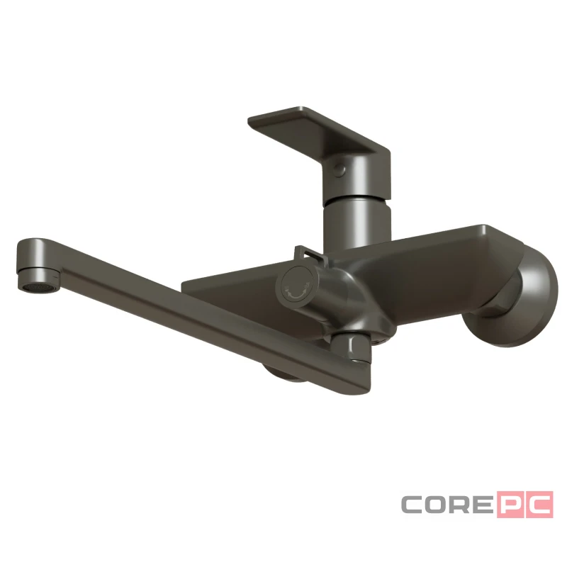 Смеситель для ванны и раковины MIXLINE МЛ33-02Г, рычажное управление, цвет графит