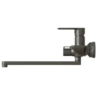 Смеситель для ванны и раковины MIXLINE МЛ33-02Г, рычажное управление, цвет графит