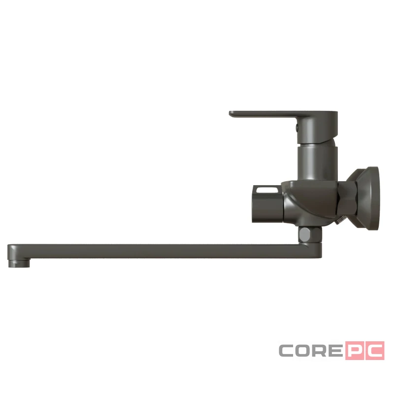 Смеситель для ванны и раковины MIXLINE МЛ33-02Г, рычажное управление, цвет графит