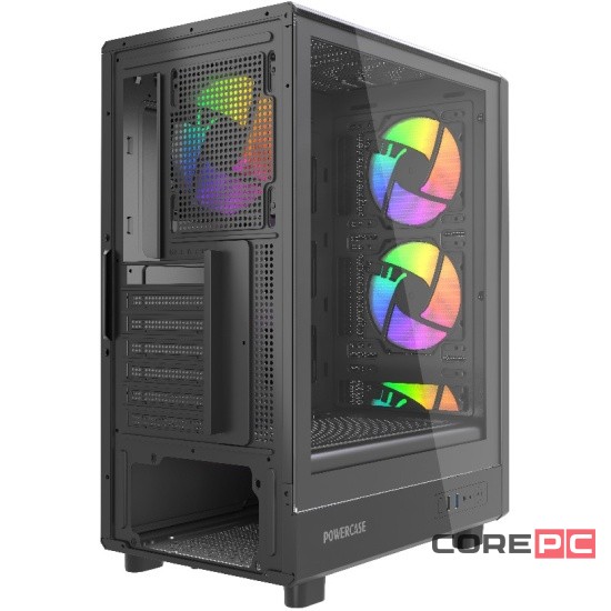 Компьютерный корпус Powercase Mistral A4B FRGB Fans Black (CMAB-L4)