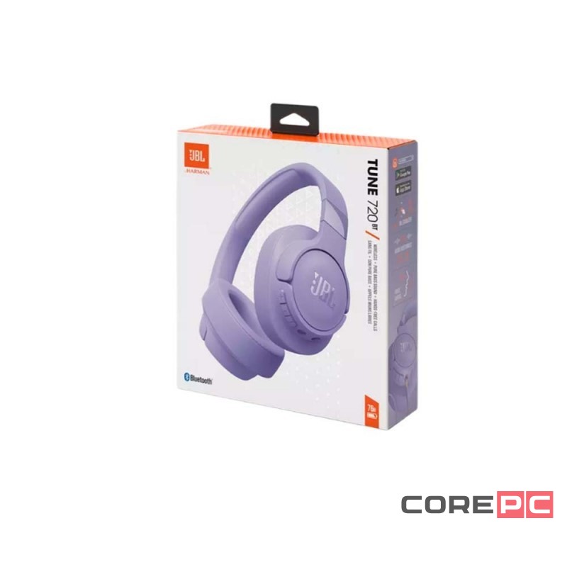 Стереонаушники Bluetooth Полноразмерные JBL T720BT BT5.0/450mAh/40ч фиолетовые