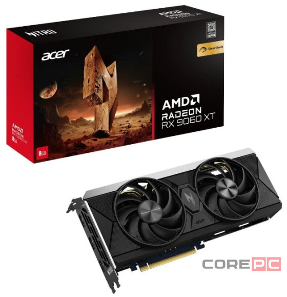 Видеокарта Acer (DP.Z4UWW.P01) Radeon RX 9060 XT 8GB NITRO OC