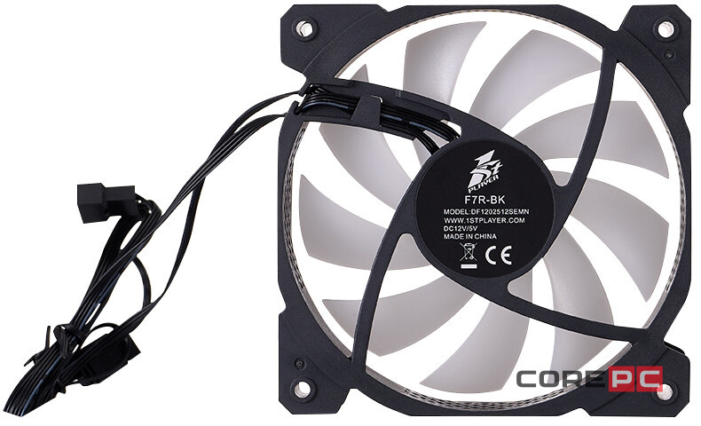 Вентилятор для корпуса 1STPLAYER F7R Reverse ARGB Black (F7R-BK)