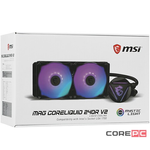 Система жидкостного охлаждение для процессора MSI MAG CORELIQUID 240R V2 ARGB White 306-7ZW1B50-813