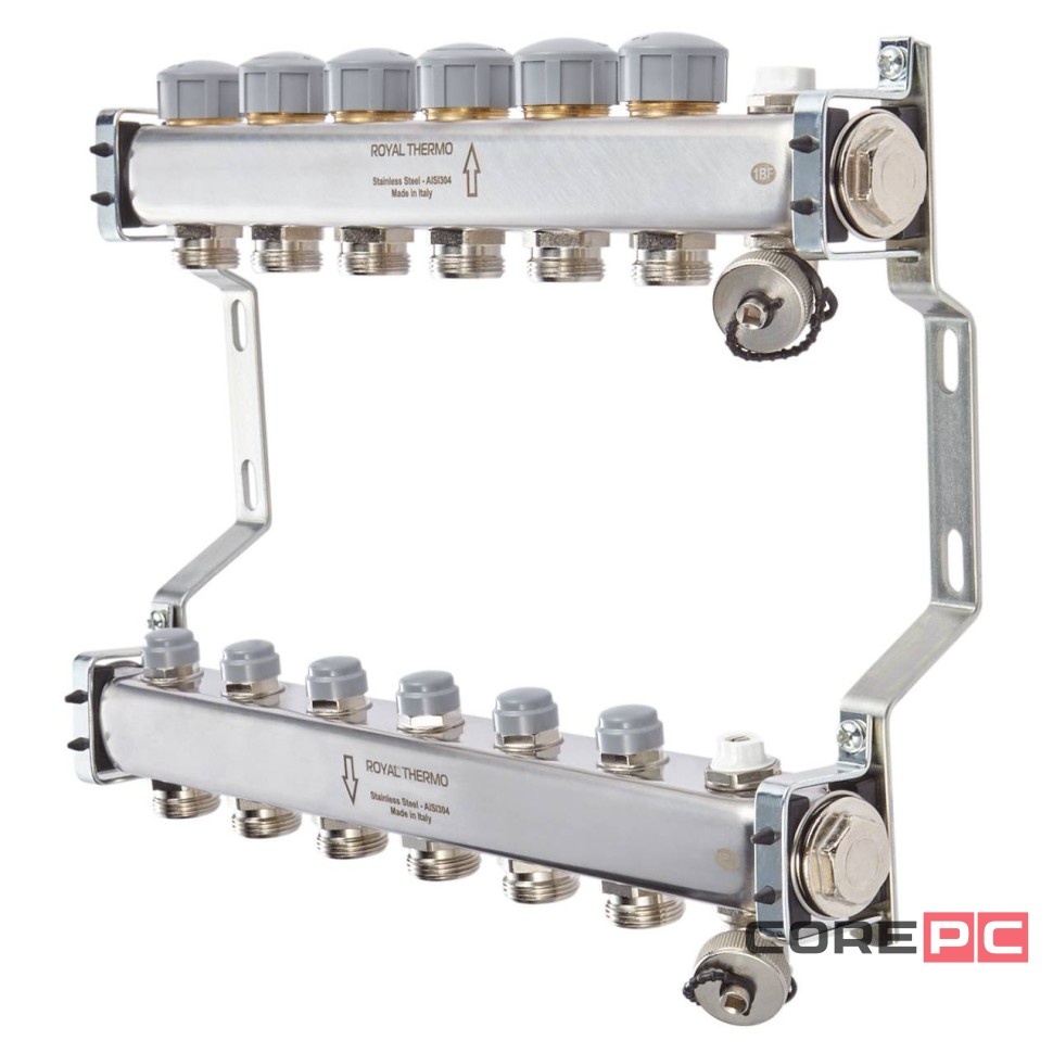 Коллектор нерж. в сборе универсальный 1quot; ВР-3/4quot; НР, 2 выхода