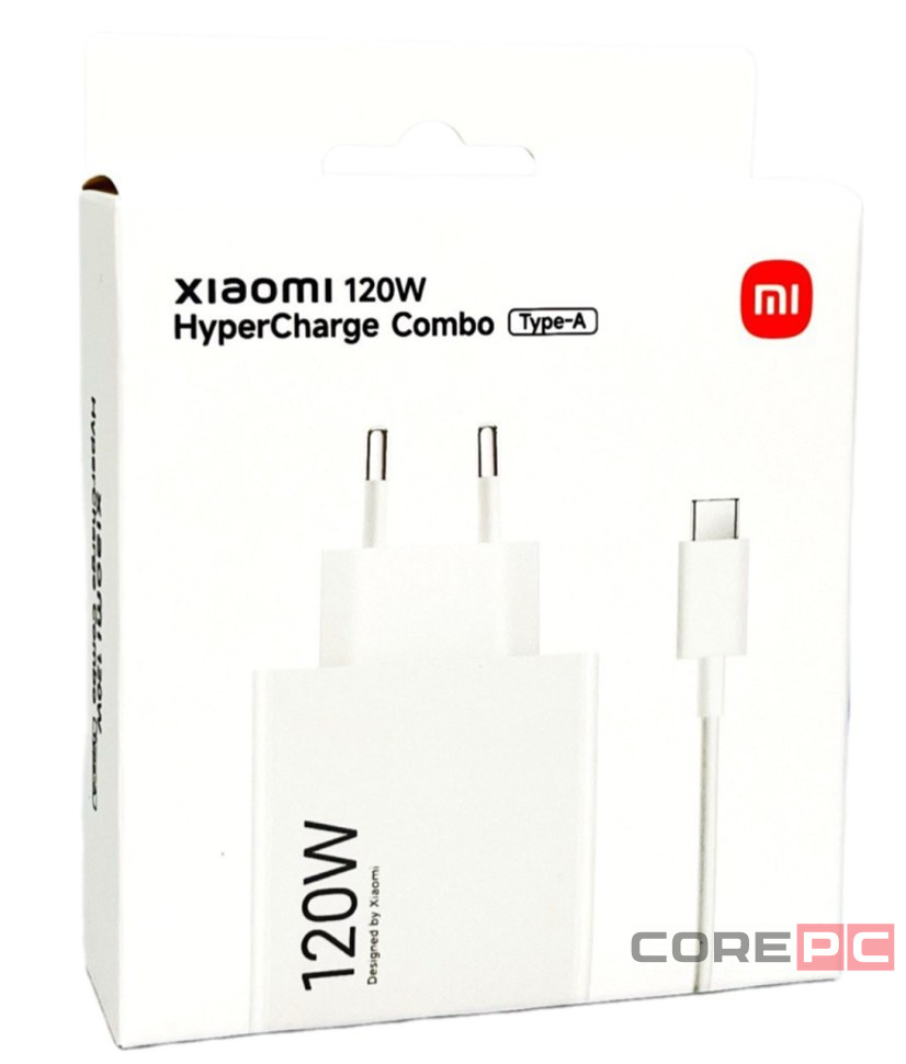 Сетевое зарядное устройство Xiaomi MI 1USB 120W MDY-14-EE с кабелем Type-C белое