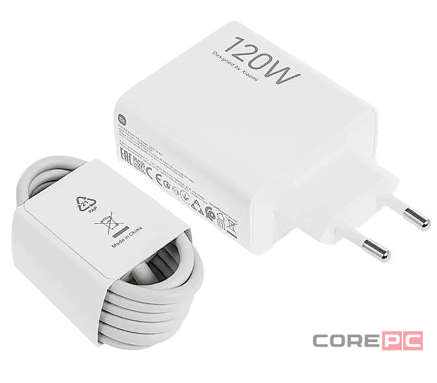 Сетевое зарядное устройство Xiaomi MI 1USB 120W MDY-14-EE с кабелем Type-C белое