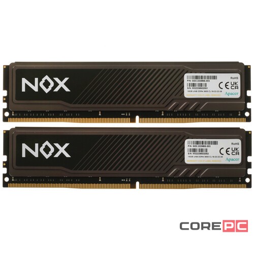 Оперативная память 32 Gb 3600 MHz Apacer OC NOX (AH4U32G36C25YMBAA-2)
