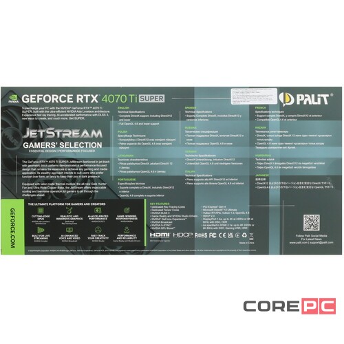 Видеокарта Palit (NED47TSS19T2-1043J) GeForce RTX 4070 Ti SUPER 16GB JETSTREAM OC