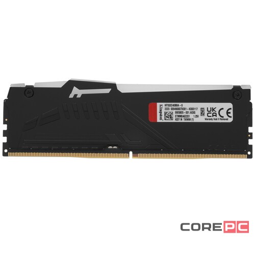 Оперативная память 8 Gb 5200 MHz Kingston FURY Beast RGB Black (KF552C40BBA-8)
