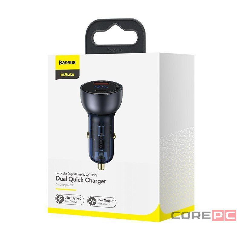 Автомобильное заряд. устр. Baseus Particular 1USB/1C 3.1A 65W (CCKX-C0G) серое