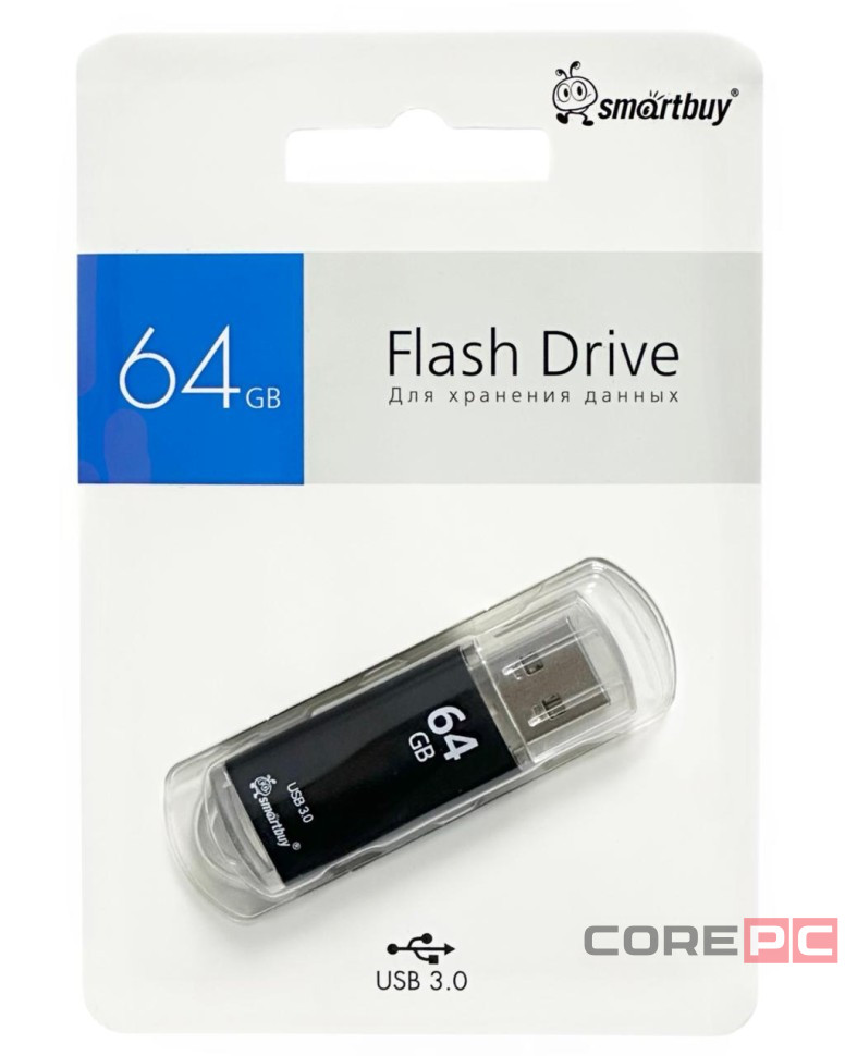 3.0 USB флеш накопитель Smartbuy 64GB V-Cut Black (SB64GBVC-K3)