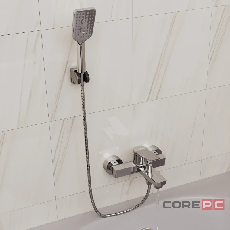 Смеситель для ванны MIXLINE МЛ24-01/ML24-01, рычажное управление, цвет хром