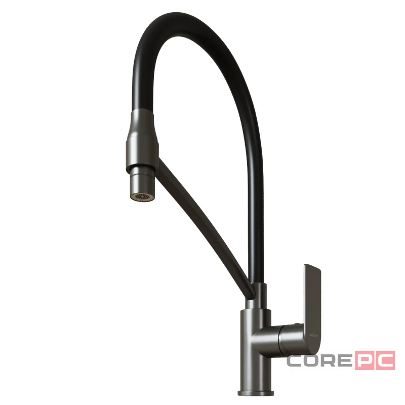 Смеситель для кухни MIXLINE МЛ33-108Г, рычажное управление, цвет графит