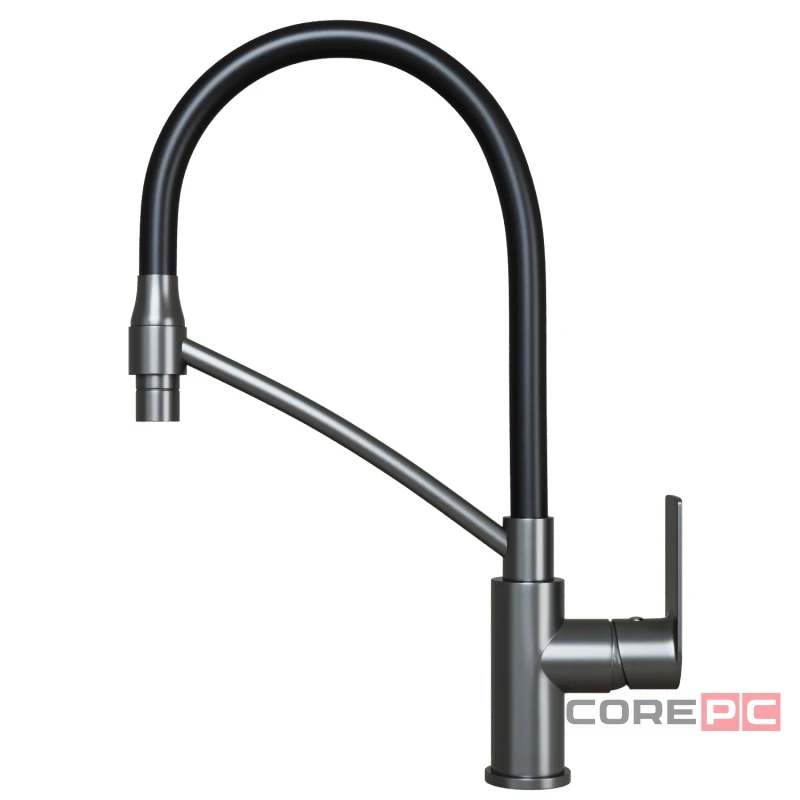 Смеситель для кухни MIXLINE МЛ33-108Г, рычажное управление, цвет графит