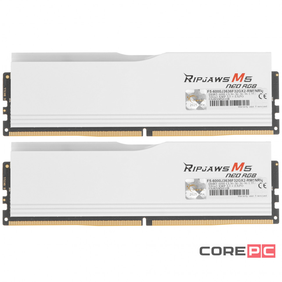 Оперативная память 64 Gb 6000 MHz G.Skill RIPJAWS M5 NEO RGB White (F5-6000J3636F32GX2-RM5NRW)