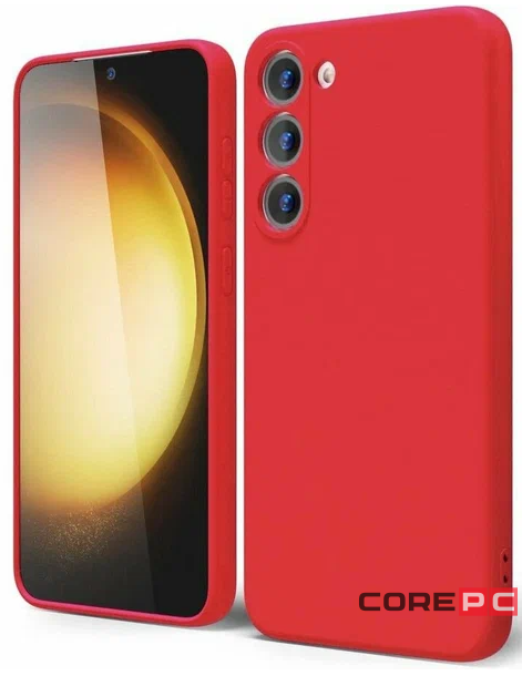 Накладка для Samsung Galaxy S23 Silicone cover без логотипа красная