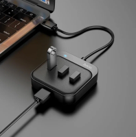 Адаптер Hoco HB31 4 в 1 Type-C на 4xUSB 2.0 0.2m (Black)