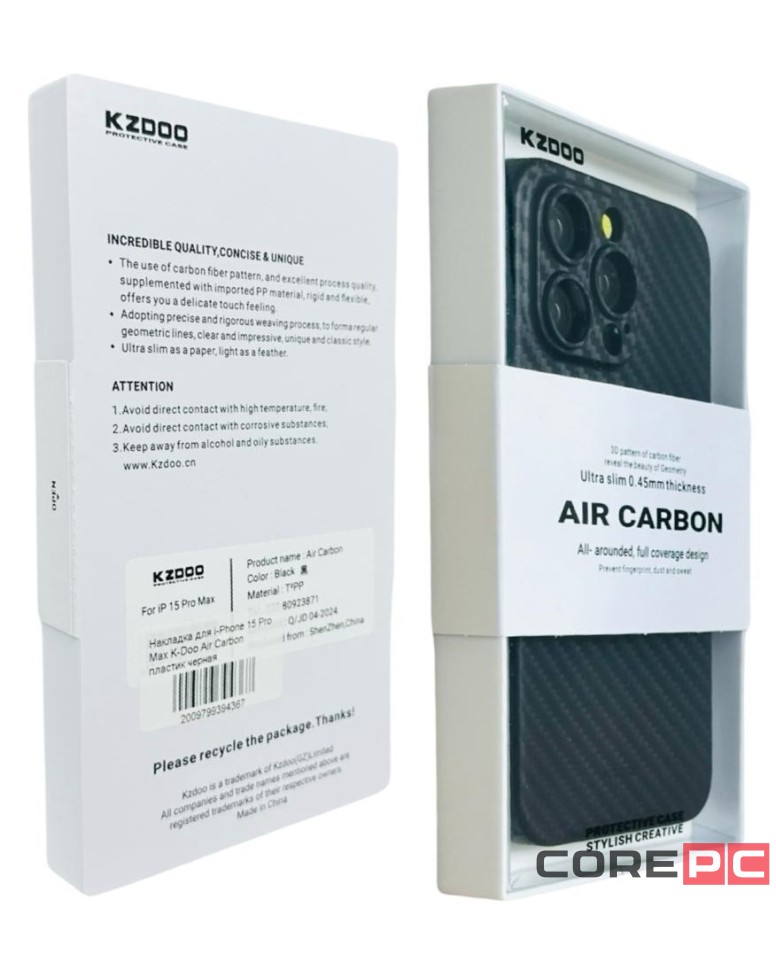 Накладка для i-Phone 15 Pro Max K-Doo Air Carbon пластик черная